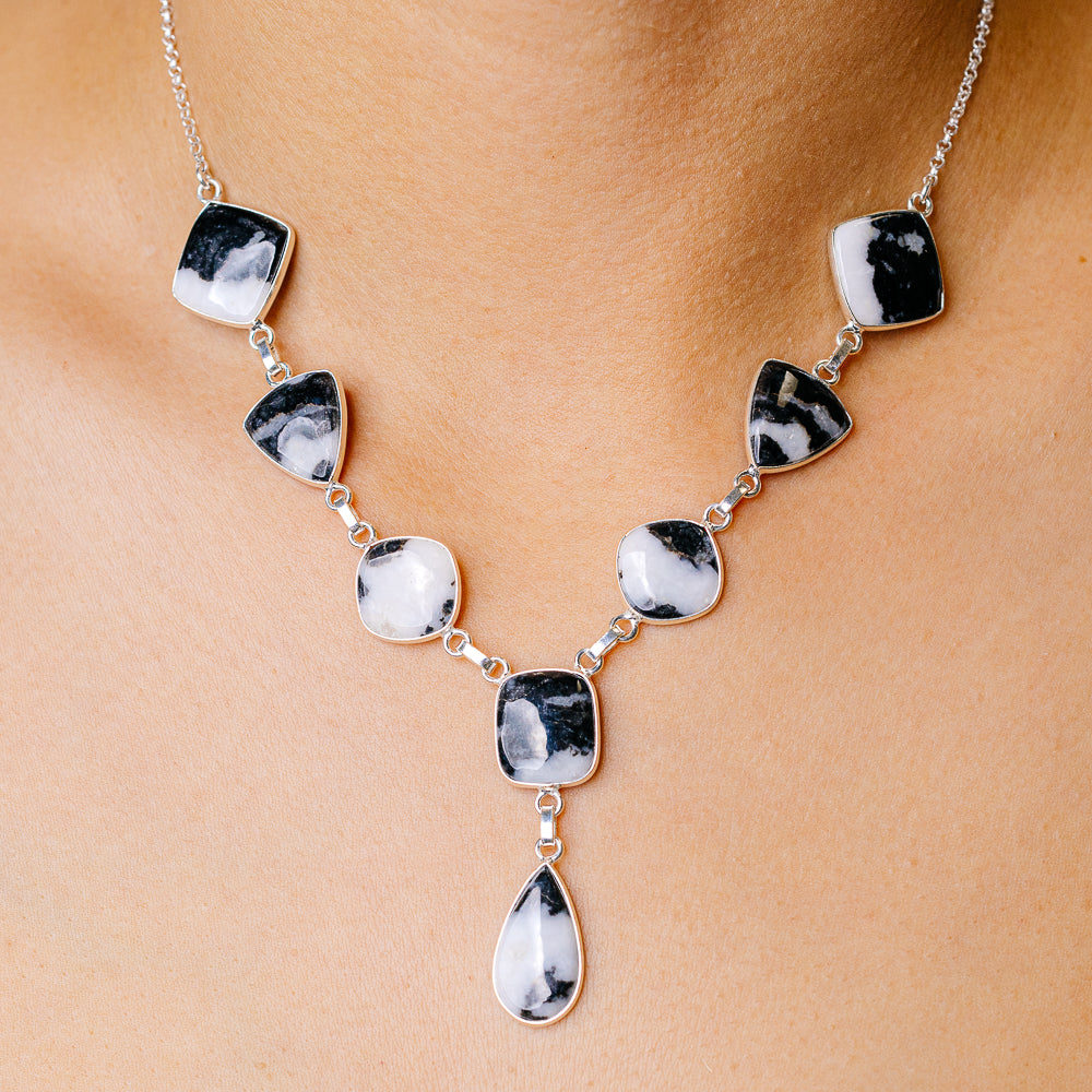 Zebra Jasper Necklace 16.25 (925 Sterling Silver) NEC90217