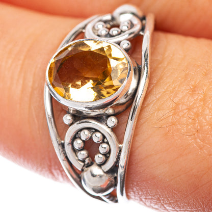 Faceted Citrine Dainty Ring Size 8 (925 Sterling Silver) R145176