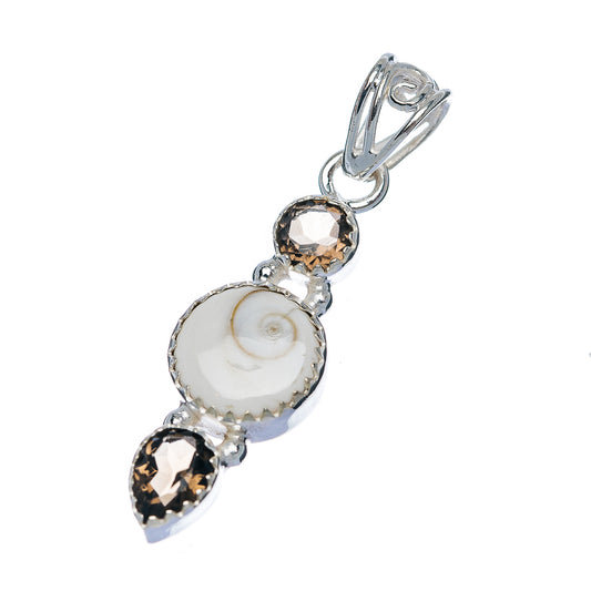 Shiva Eye, Smoky Quartz Pendant 1 1/2" (.925 Sterling Silver)