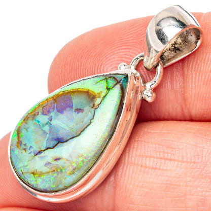 Rare Sterling Opal Pendant 1 3/8" (925 Sterling Silver) P42907