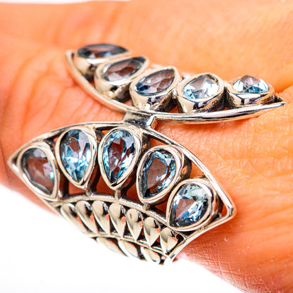 Large Blue Topaz Ring Size 9.5 (925 Sterling Silver) RING139833