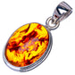 Baltic Amber Pendant 1 1/8" (925 Sterling Silver) P40818