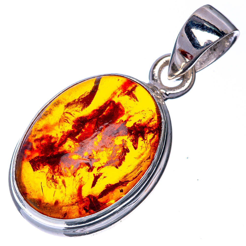 Baltic Amber Pendant 1 1/8" (925 Sterling Silver) P40818
