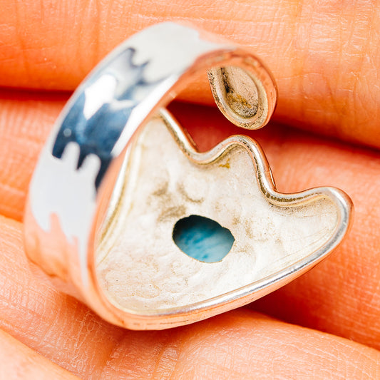 Larimar Ring Size 6 Adjustable (.925 Sterling Silver)