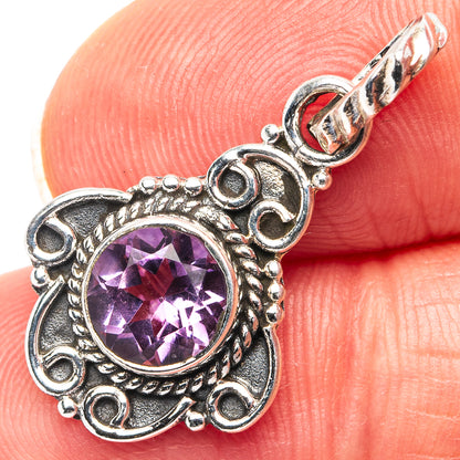 Amethyst Dainty Pendant 1 1/8" (.925 Sterling Silver)