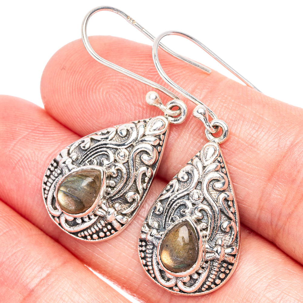 Labradorite Earrings 1 5/8" (925 Sterling Silver) E433263