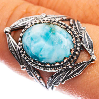 Larimar 925 Sterling Silver Ring Size 8.25