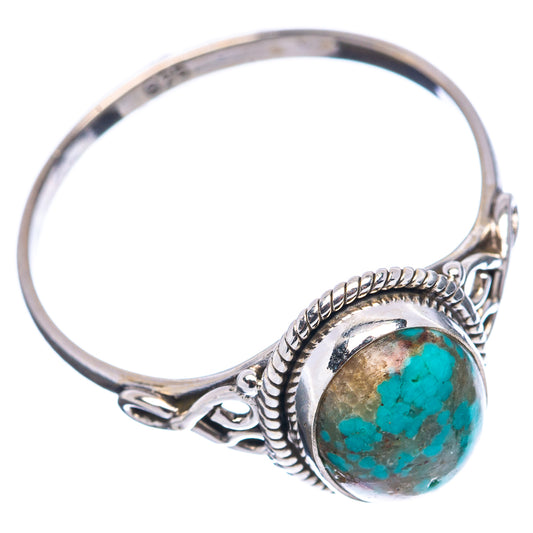 Mojave turquoise ring in .925 sterling silver with round setting and decorative split band