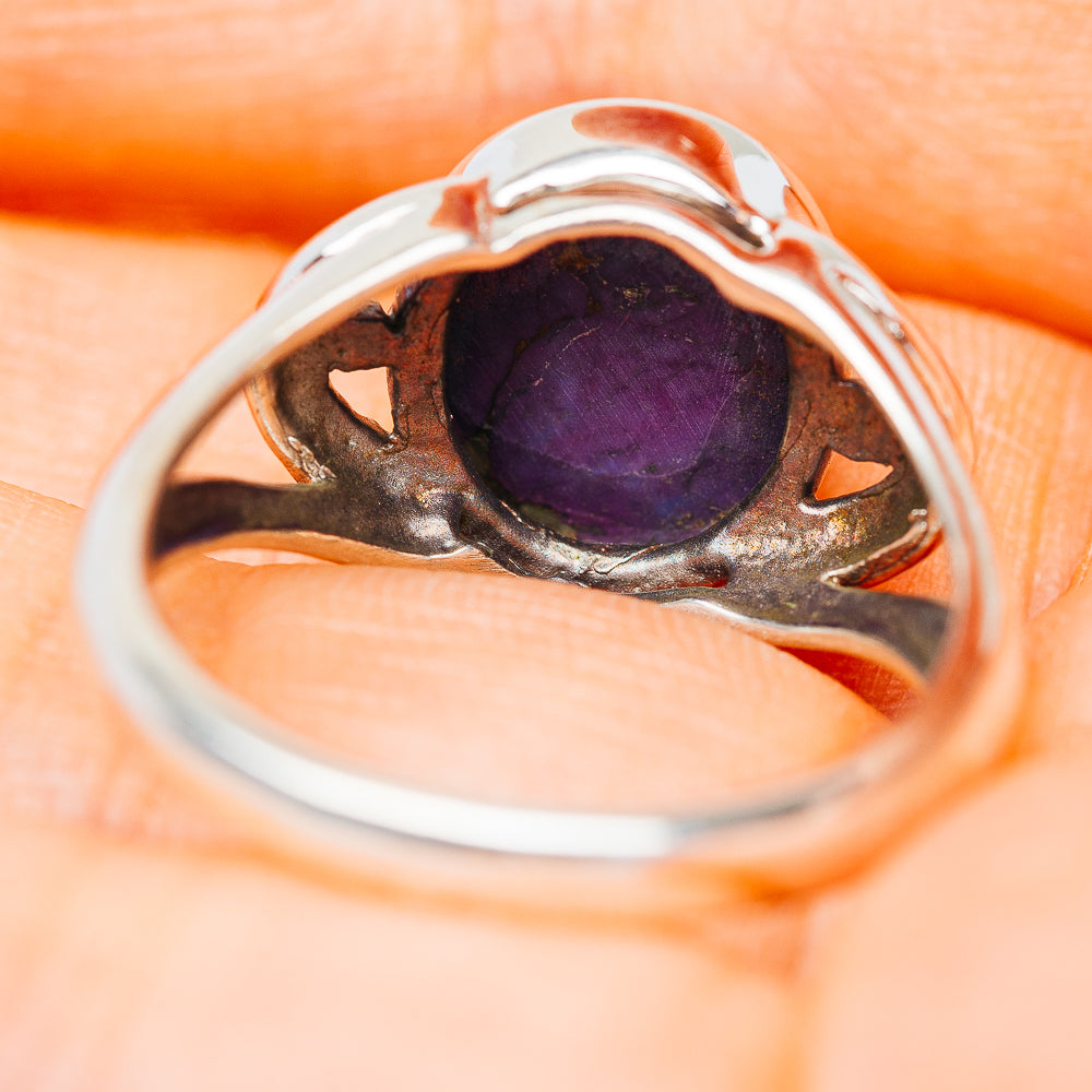 Purple Copper Turquoise Ring Size 9 (.925 Sterling Silver)