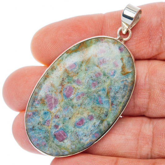 Premium Ruby Fuchsite Pendant 2 1/8" (.925 Sterling Silver)