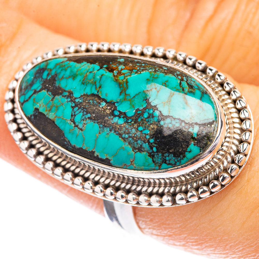 Tibetan Turquoise Ring Size 7.25 (925 Sterling Silver) R142646
