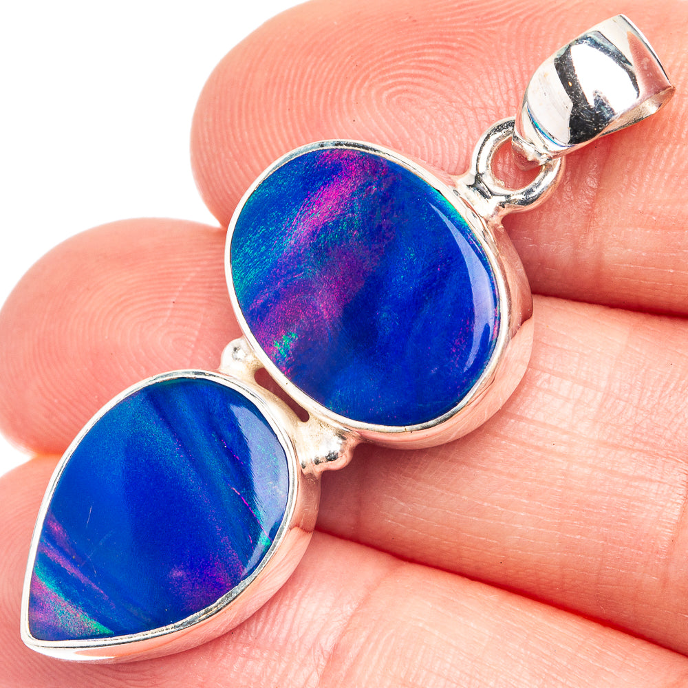 Aura Opal Pendant 1 5/8" (925 Sterling Silver) P39302
