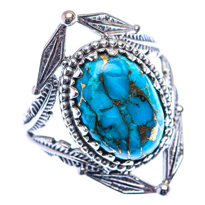 Blue Copper Composite Turquoise 925 Sterling Silver Ring Size 8.5 (925 Sterling Silver) RING140307