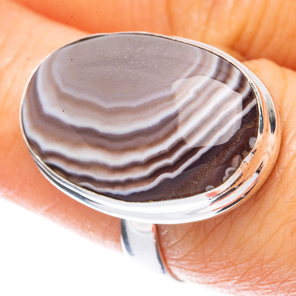 Botswana Agate Ring Size 7.5 (925 Sterling Silver) R3108