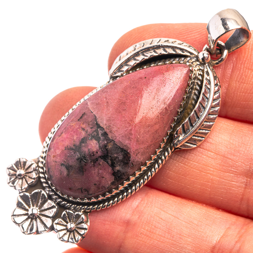 Rhodonite Pendant 2 1/8" (925 Sterling Silver) P38817