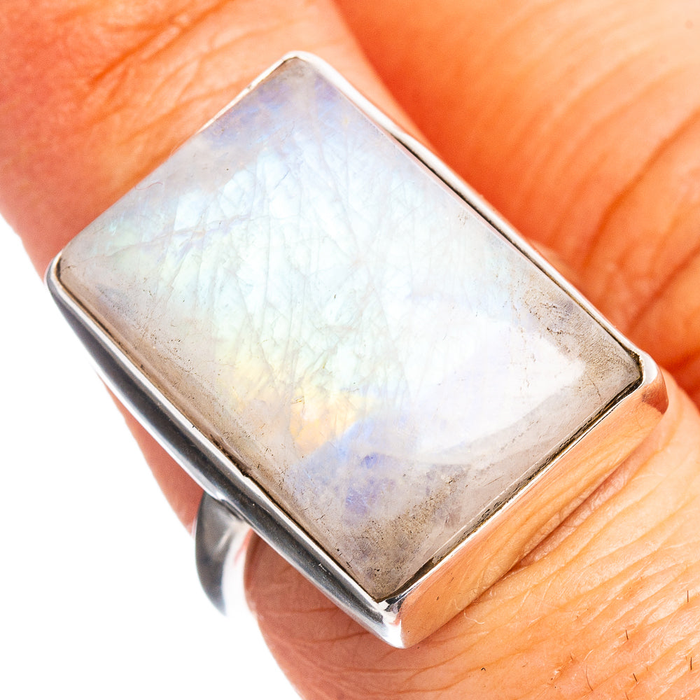 Premium Rainbow Moonstone Ring Size 7 (.925 Sterling Silver)