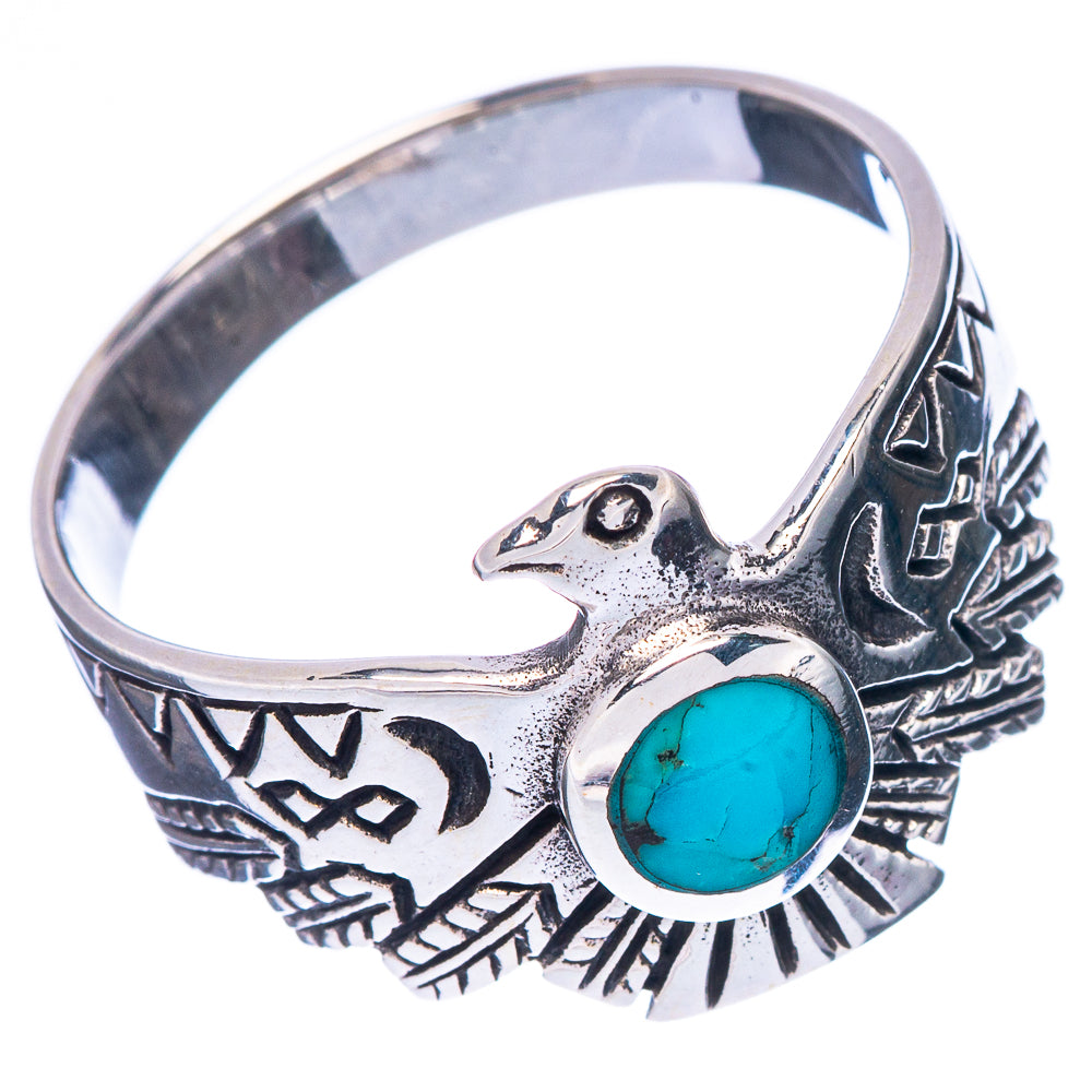 Rare Arizona Turquoise Eagle Ring Size 10 (925 Sterling Silver) R2291