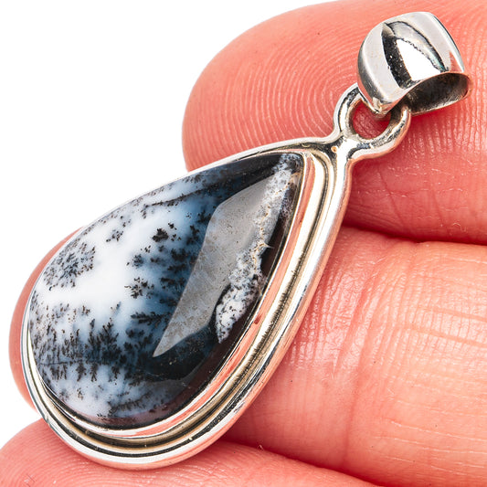 Dendritic Opal Pendant 1 3/8" (925 Sterling Silver) P43403