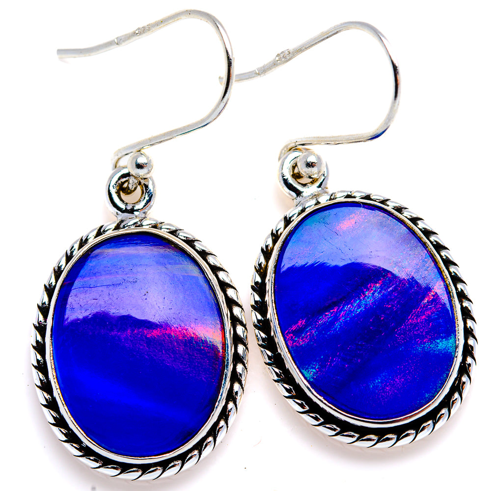 Aura Opal Earrings 1 1/2" (925 Sterling Silver) EARR432077