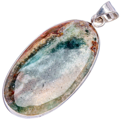 Ocean Jasper Pendant 2 1/8" (Silver Plated)