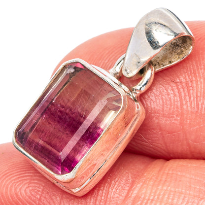 Faceted Fluorite Pendant 7/8" (925 Sterling Silver) P43018
