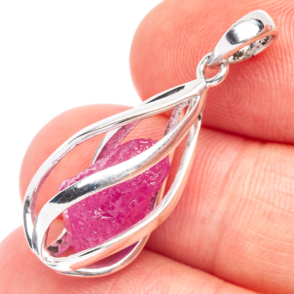 Pink Tourmaline Caged Pendant 1 1/4" (925 Sterling Silver) P44846