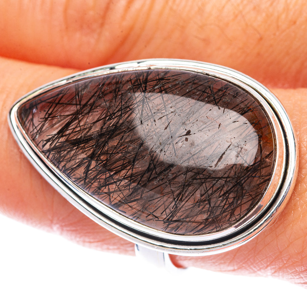 Large Tourmalinated Quartz Ring Size 9.5 (925 Sterling Silver) R144799
