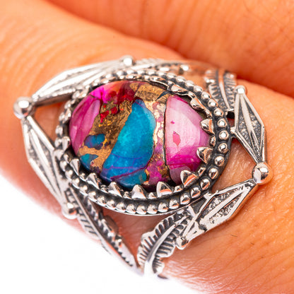 Kingman Pink Dahlia Turquoise 925 Sterling Silver Ring Size 8.5 (925 Sterling Silver) RING140362