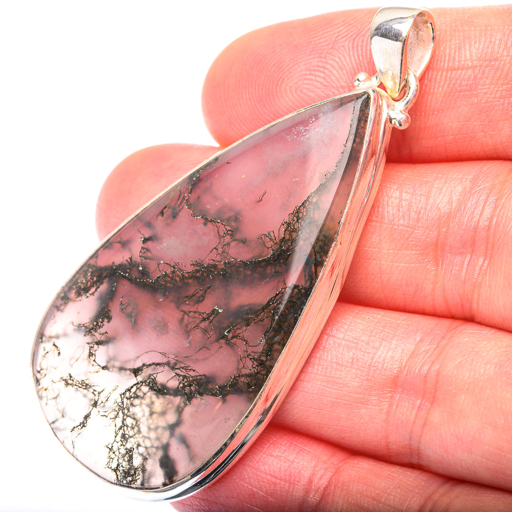 Green Moss Agate Pendant 2 1/4" (925 Sterling Silver) PD38568