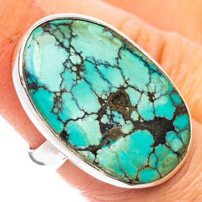 Premium Tibetan Turquoise Ring Size 6 Adjustable (.925 Sterling Silver)