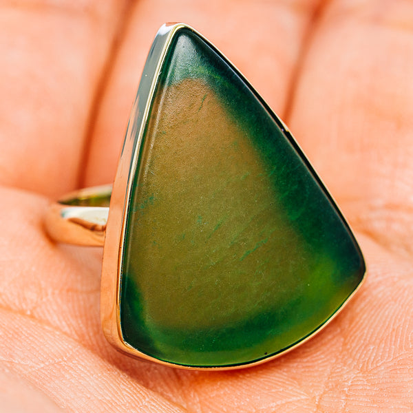 Nephrite Jade Ring Size 9 (German Silver)