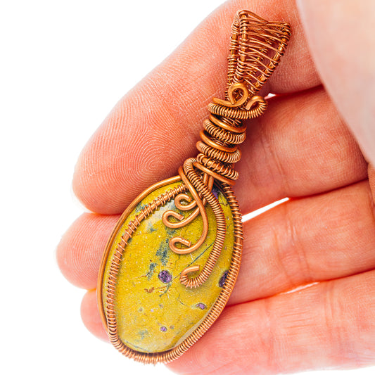 Atlantisite Wire Wrap Pendant 2 5/8" (Copper)