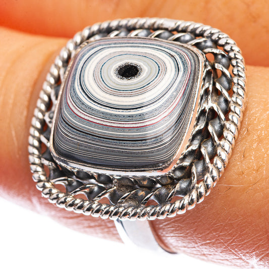 Fordite Ring Size 8.5 (925 Sterling Silver) R142396