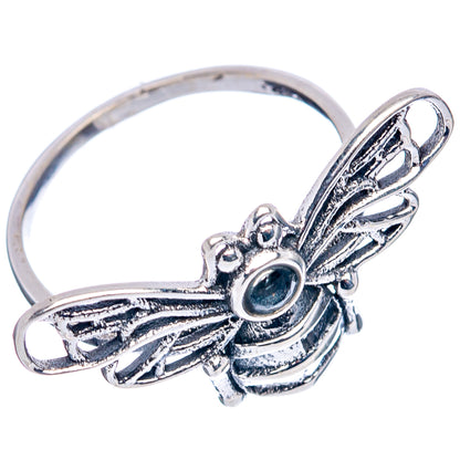 Aquamarine Bee Dainty Ring Size 7.75 (.925 Sterling Silver)