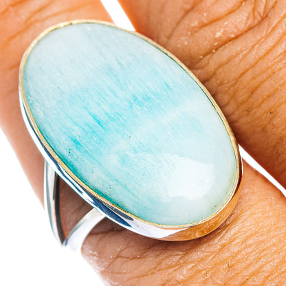 Premium Blue Aragonite Ring Size 10.25 (.925 Sterling Silver)