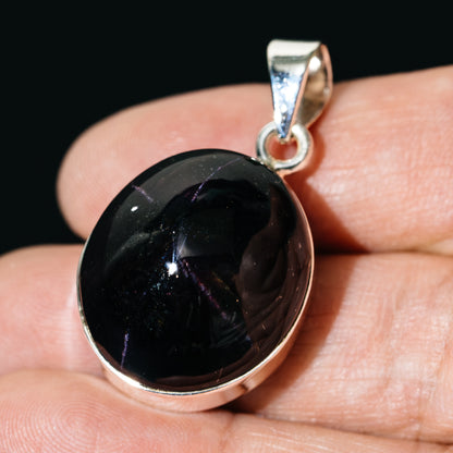 Premium Star Garnet Pendant 1 1/2" (.925 Sterling Silver)