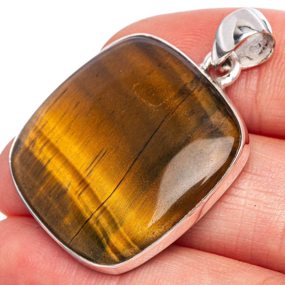 Tiger Eye Pendant 1 3/8" (925 Sterling Silver) P42072