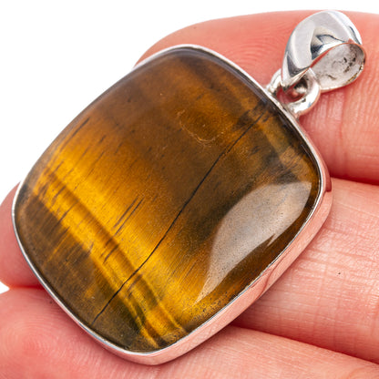 Tiger Eye Pendant 1 3/8" (925 Sterling Silver) P42072