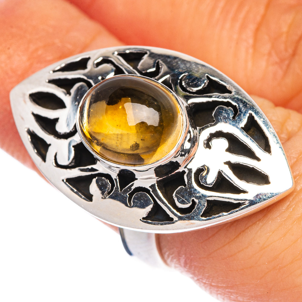 Natural Citrine Ring Size 5.75 (925 Sterling Silver) R1290