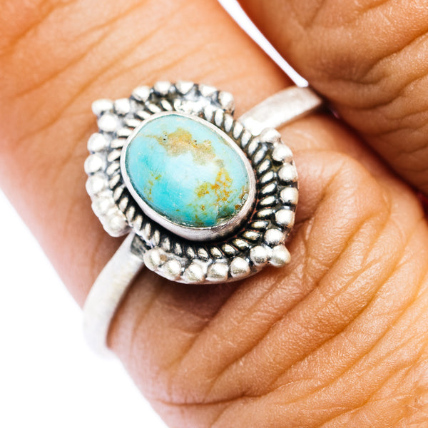 Southwestern Style Royston Turquoise Ring Size 8 (.925 Sterling Silver)