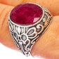 Large Red Sillimanite Ring Size 8.75 (925 Sterling Silver) R146456