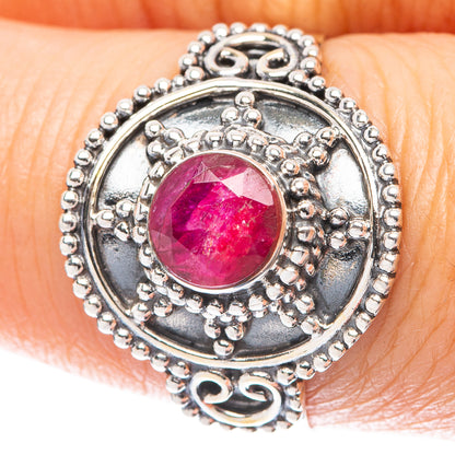 Red Sillimnate Ring Size 8 (925 Sterling Silver) R5573