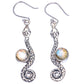 Labradorite Snake Earrings 1 7/8" (925 Sterling Silver) E1306