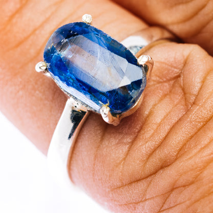 Faceted Kyanite Ring Size 8 (.925 Sterling Silver)