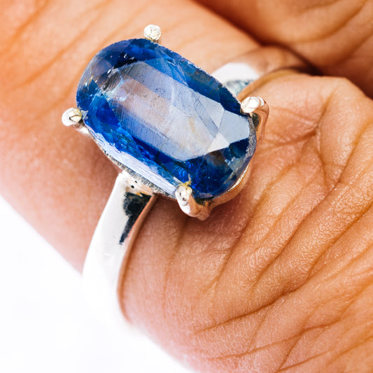 Faceted Kyanite Ring Size 8 (.925 Sterling Silver)