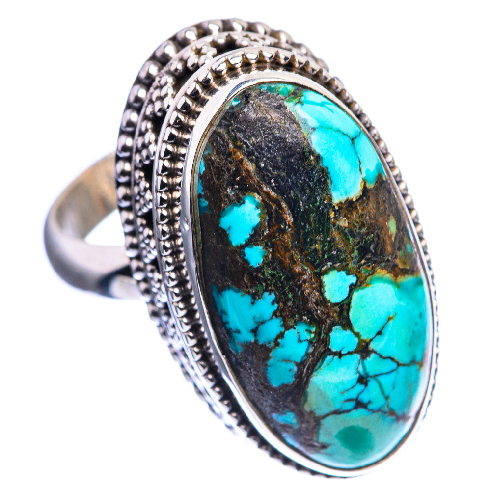 Tibetan Turquoise Ring Size 6.25 (925 Sterling Silver) R142403