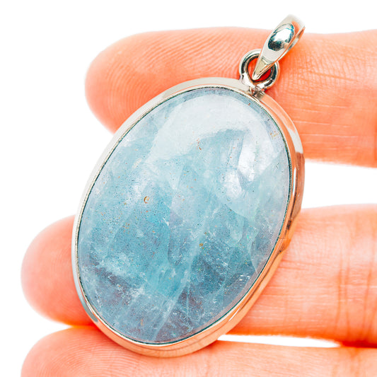 Aquamarine Pendant 1 7/8" (German Silver)