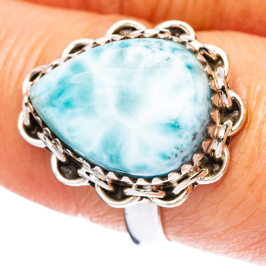 Larimar Ring Size 7.75 (925 Sterling Silver) R4535