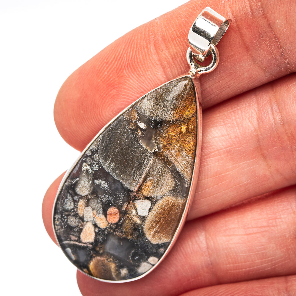 Maligano Jasper Pendant 2" (.925 Sterling Silver)