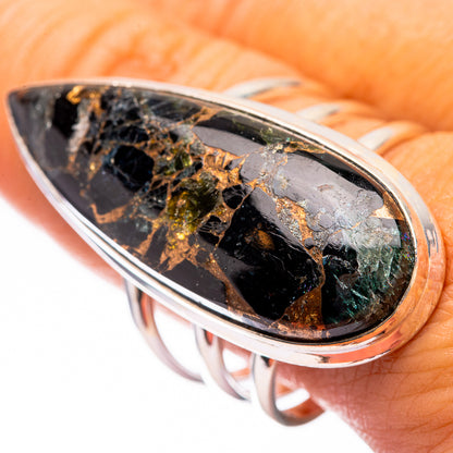 Large Mohave Black Onyx Ring Size 10.75 (925 Sterling Silver) R140638
